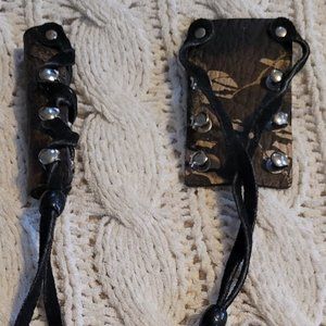 Set of 2 Leather Hair Wraps / Braid Covers / Ponytail Holders